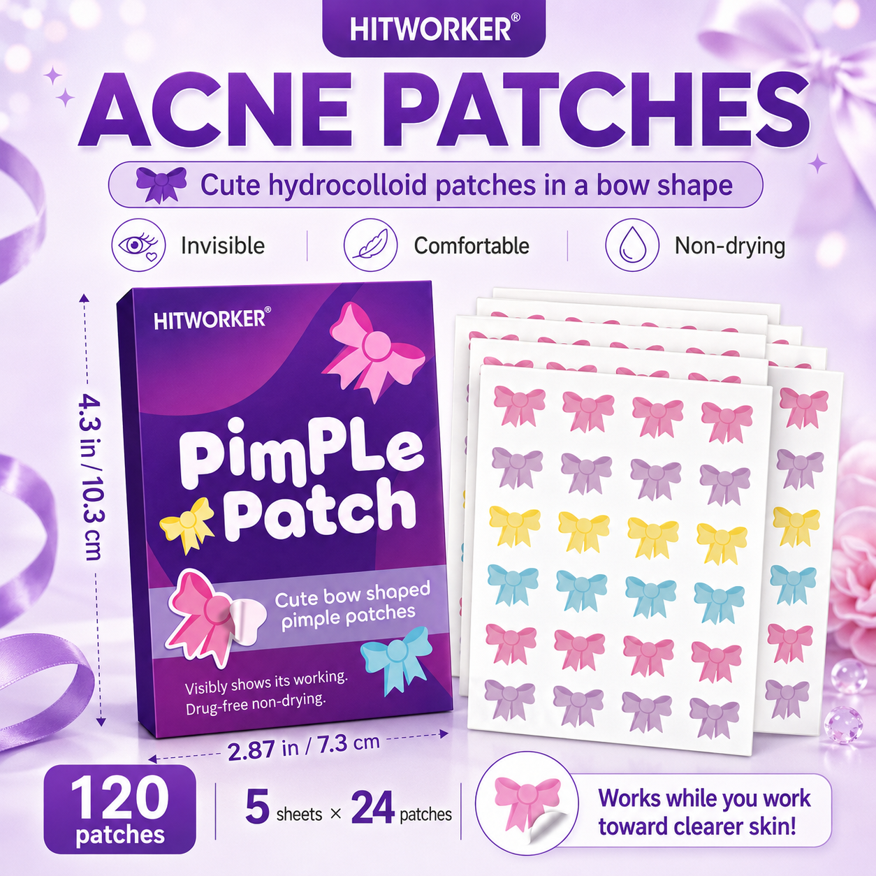 120Pcs Bow Shaped Acne Pimple  - đánh giá và giá Skincare Acne