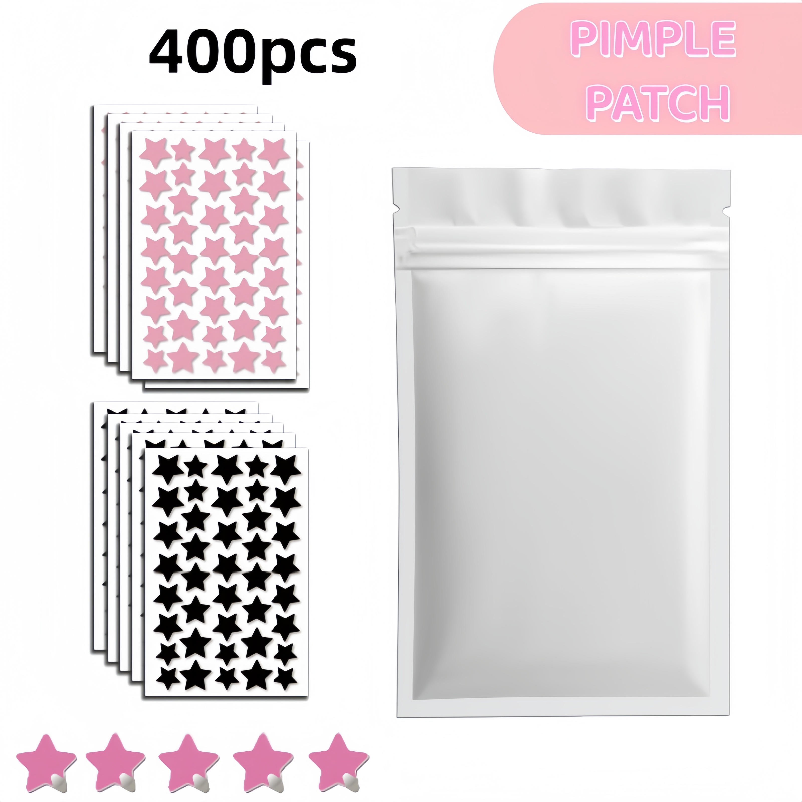 400/800pcs Red & Black Star Pi - đánh giá và giá Skincare Acne