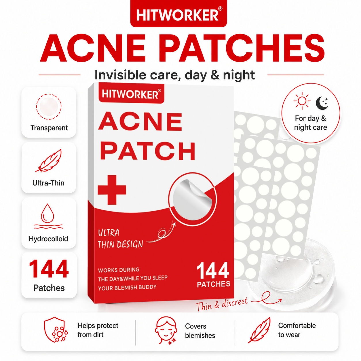 144Pcs Hydrocolloid Acne Pimpl - đánh giá và giá Skincare Acne